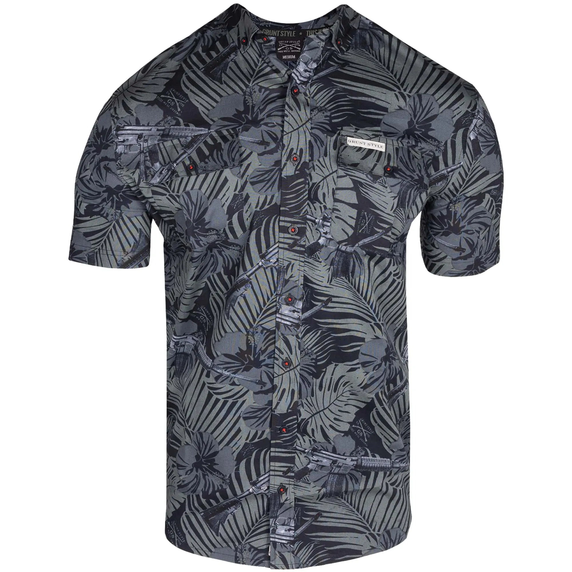 Men's Garage Button Down - Black Death Flower sold by Grunt Style product image thumbnail 3