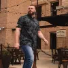 Men's Garage Button Down - Black Death Flower sold by Grunt Style