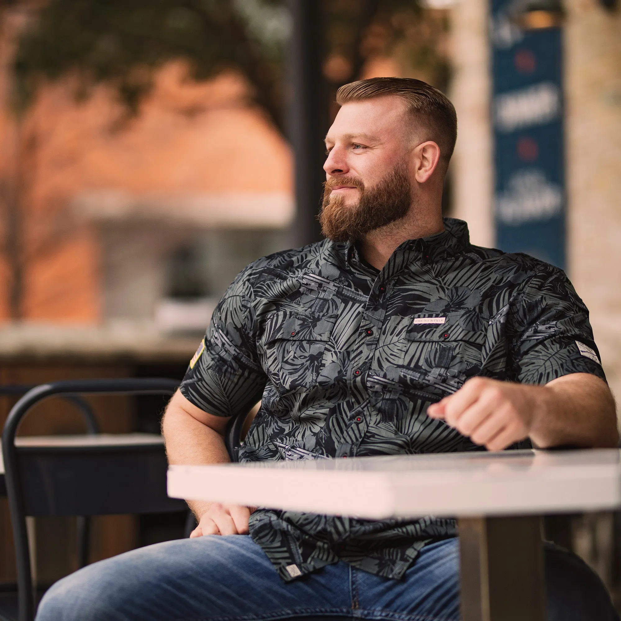 Men's Garage Button Down - Black Death Flower sold by Grunt Style product image thumbnail 2