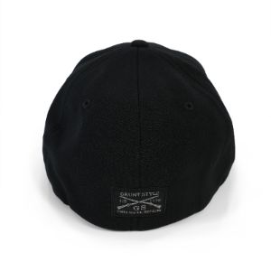Stacked Logo Stretch Fit Hat - Blackout sold by Grunt Style