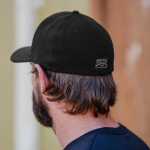 Stacked Logo Stretch Fit Hat - Blackout sold by Grunt Style