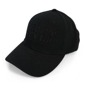 Stacked Logo Stretch Fit Hat - Blackout sold by Grunt Style