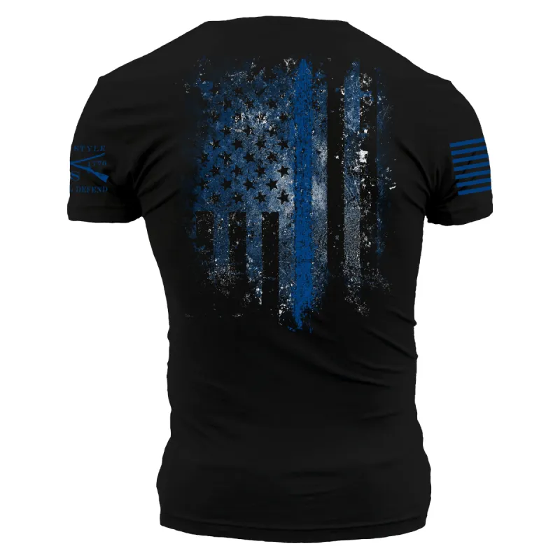 Blue Shield T-Shirt - Black sold by Grunt Style