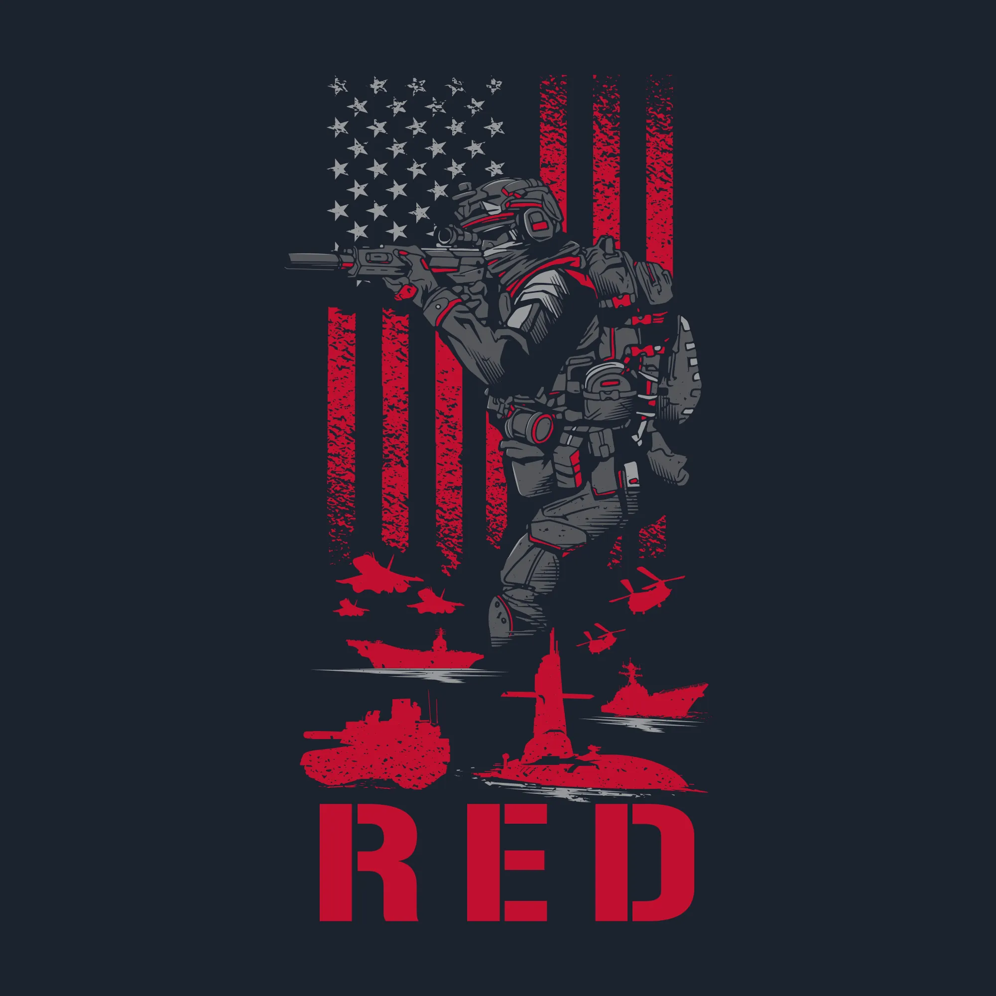 RED Friday T-Shirt - Midnight Navy sold by Grunt Style product image thumbnail 2