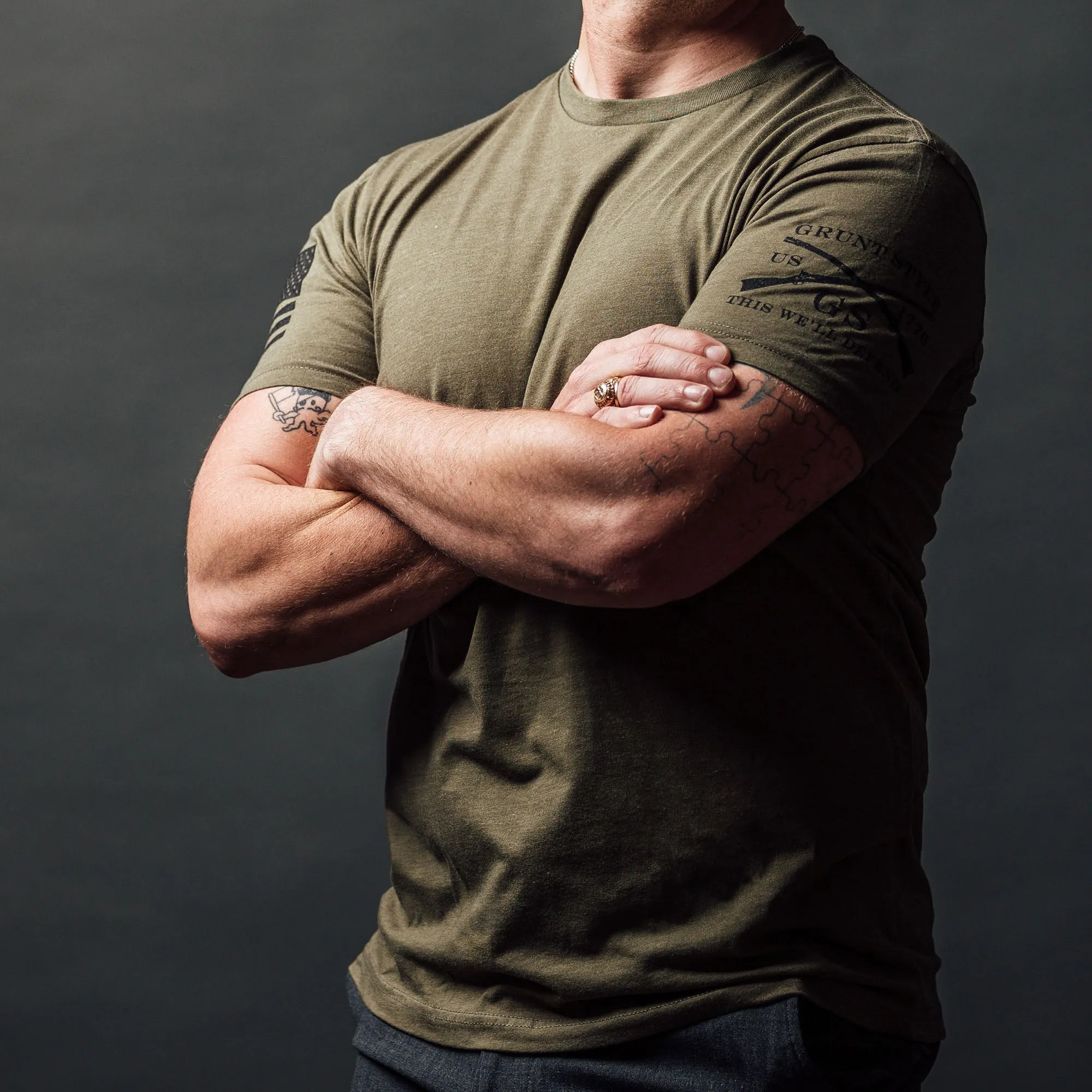 Basic T-Shirt - Military Green sold by Grunt Style product image thumbnail 3