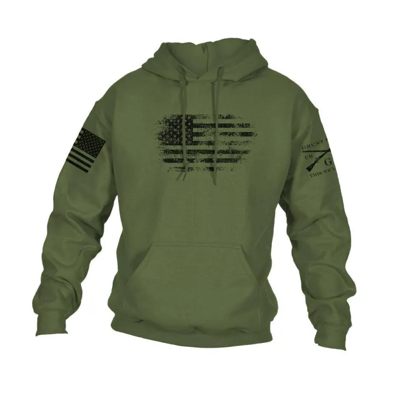 Vintage American Hoodie - Military Green sold by Grunt Style