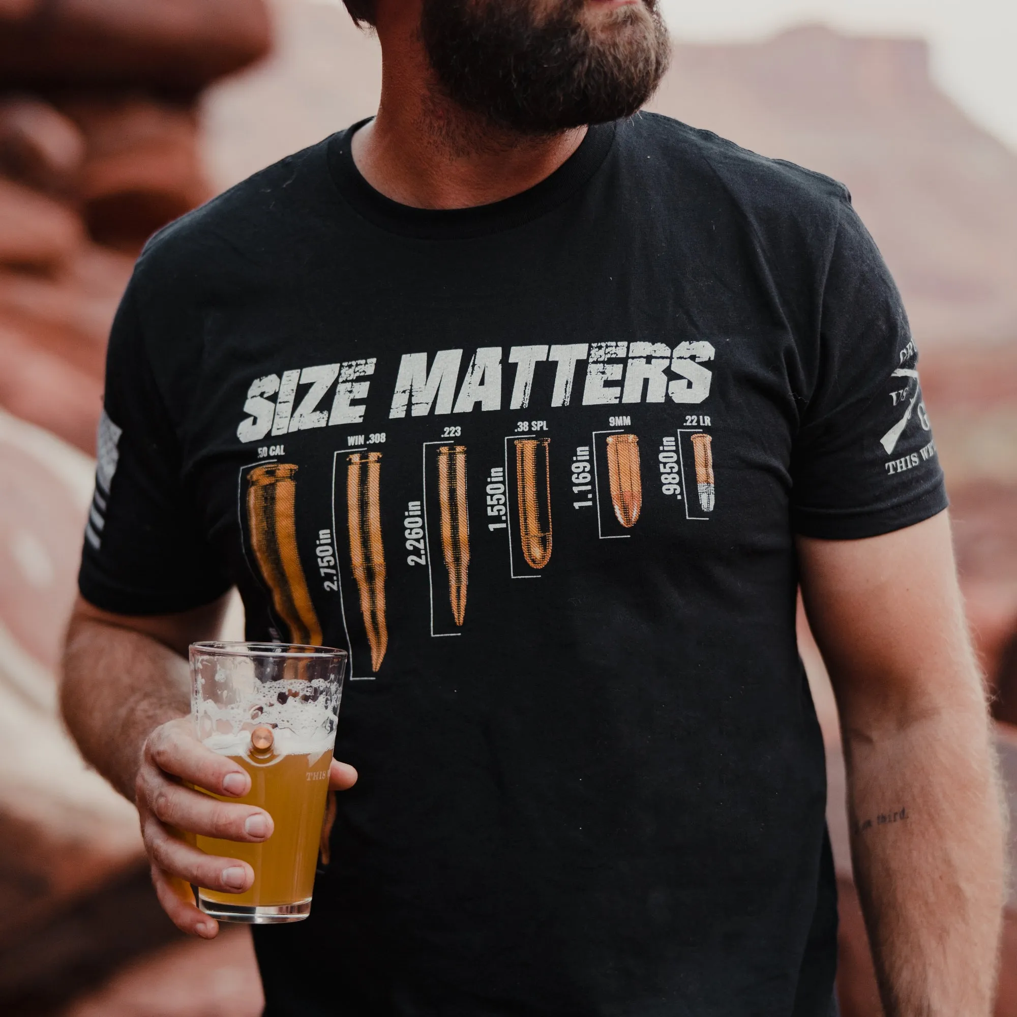 Size Matters T-Shirt - Black sold by Grunt Style product image thumbnail 2