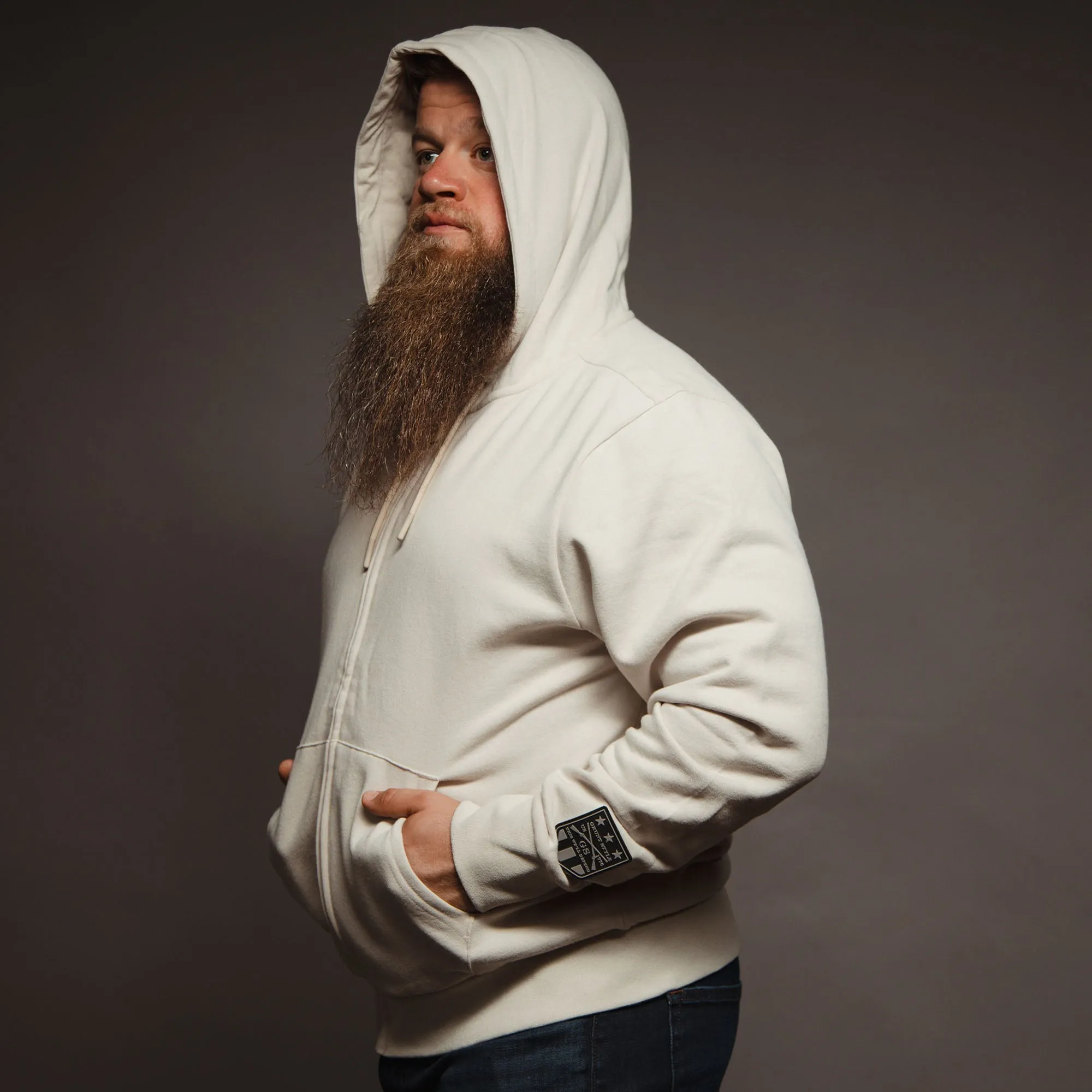 Elite Full-Zip Hoodie - Sand sold by Grunt Style
