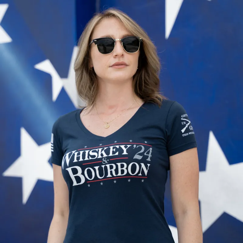 Women's My Vote '24 V-Neck - Midnight Navy sold by Grunt Style