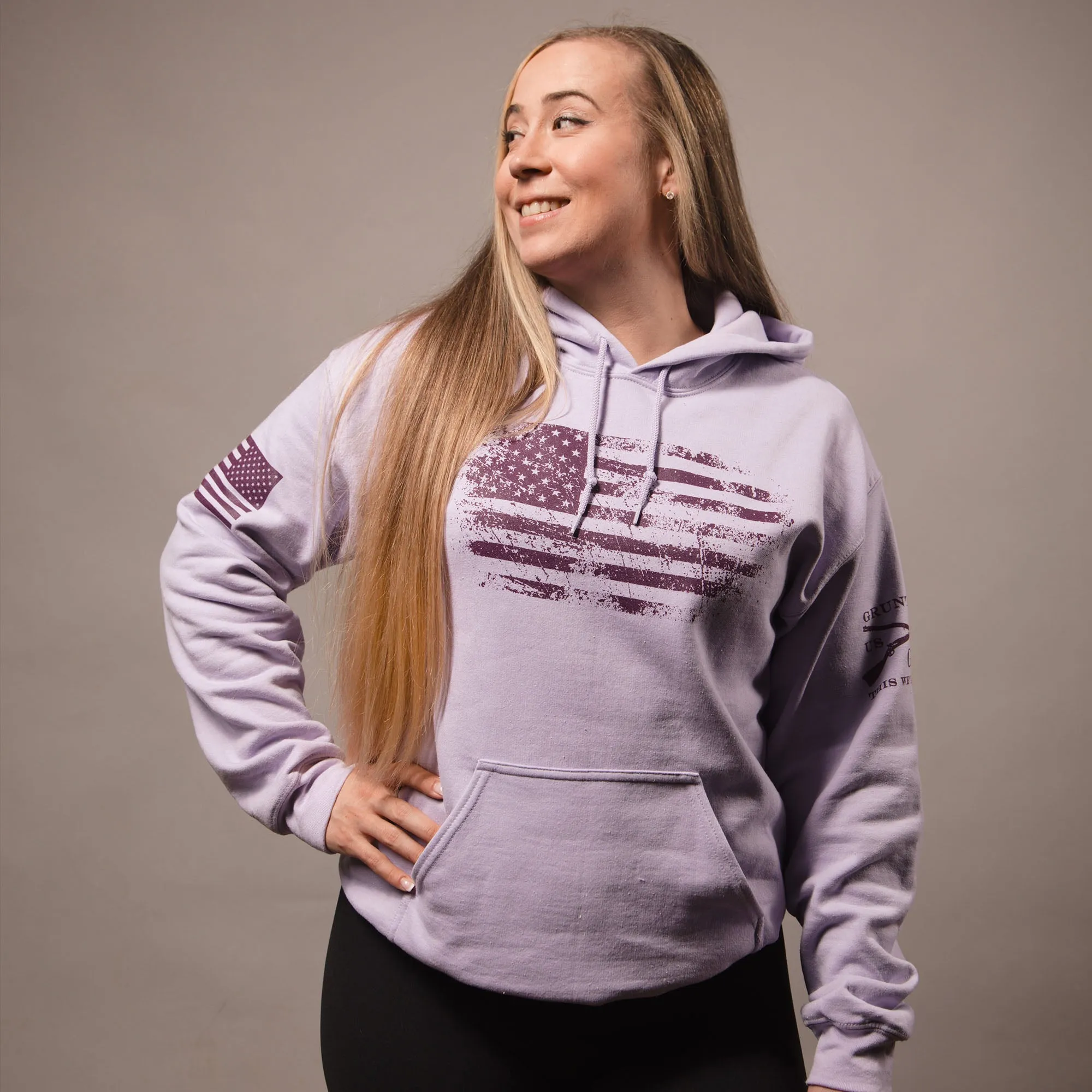 Women's Vintage American Hoodie - Orchid sold by Grunt Style product image thumbnail 3