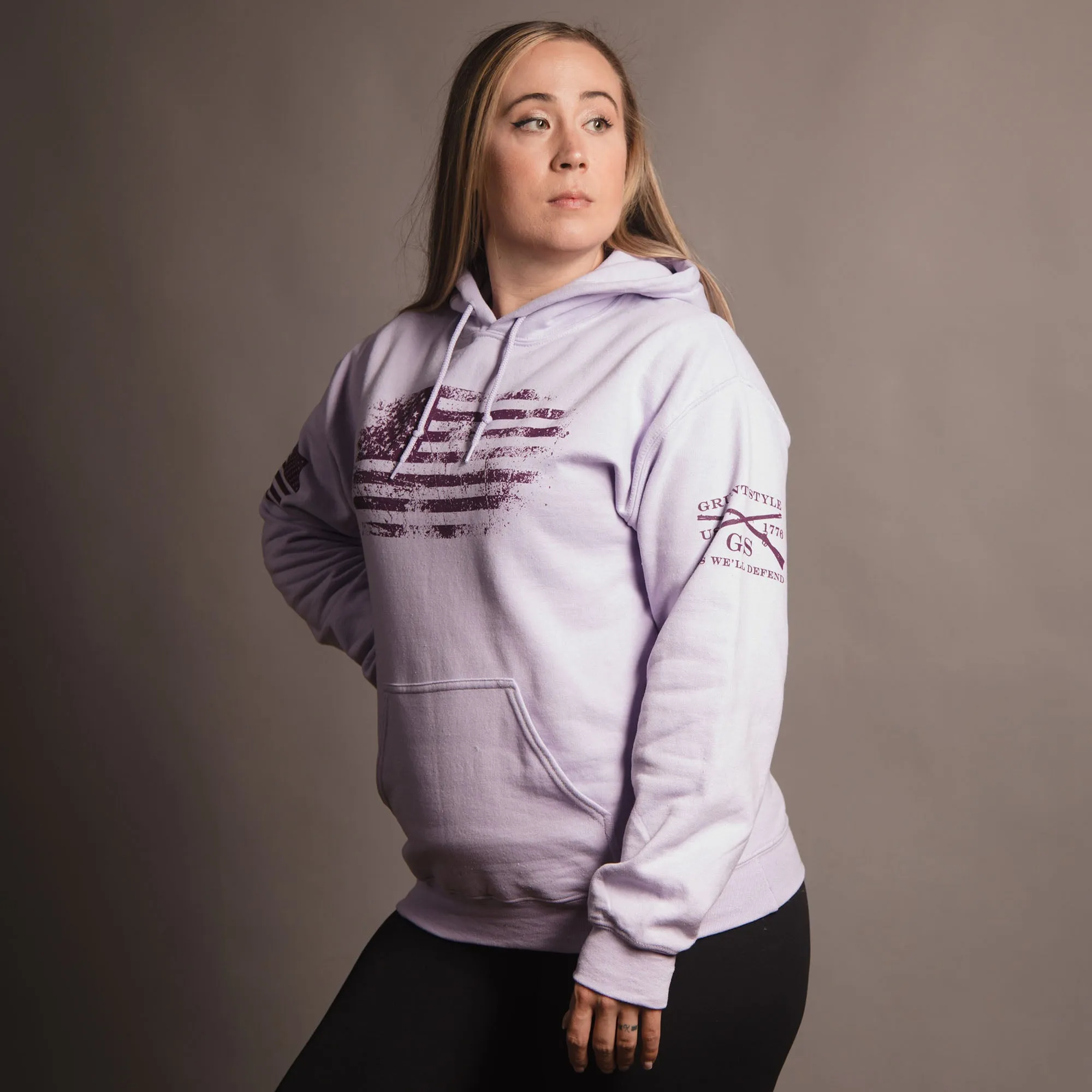 Women's Vintage American Hoodie - Orchid sold by Grunt Style product image thumbnail 4