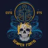 USN - Women's Semper Fortis Boyfriend Fit T-Shirt - Navy sold by Grunt Style