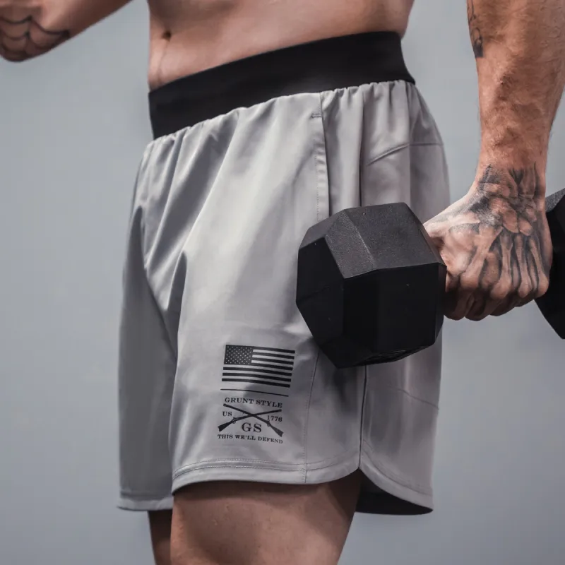 Men's Training Shorts - Gray sold by Grunt Style