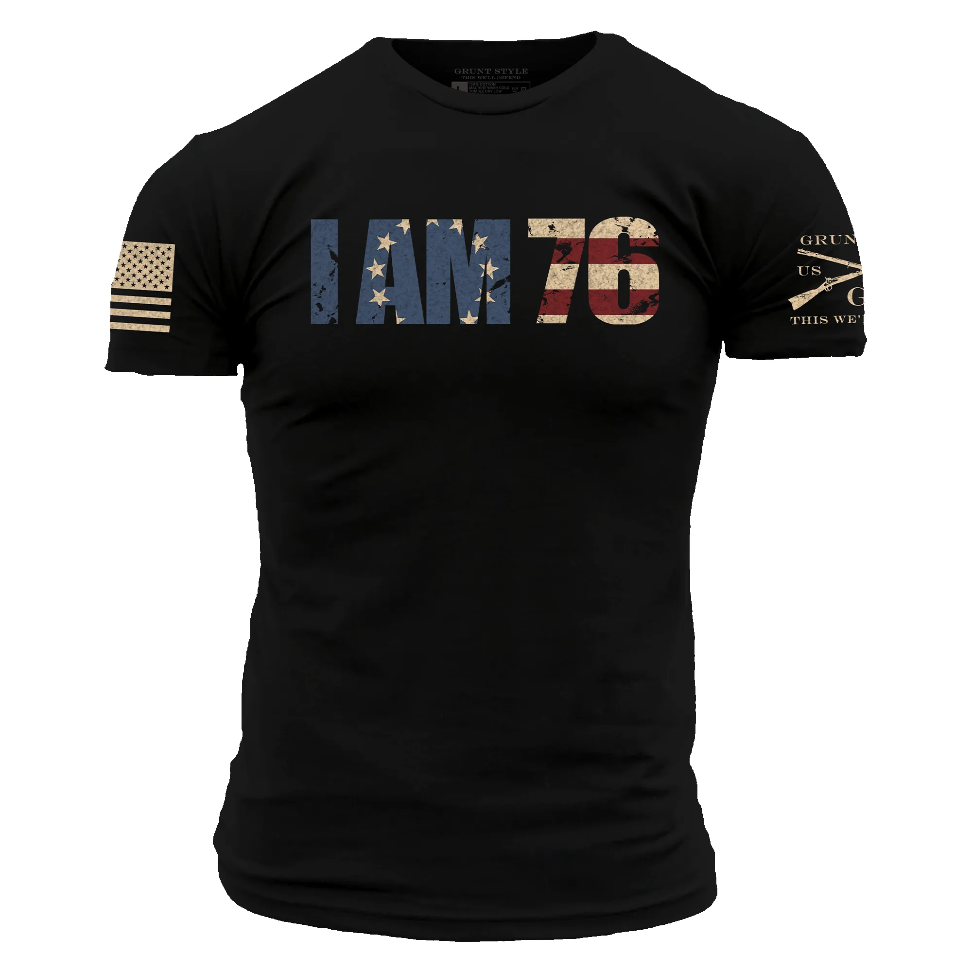 I AM 76 T-Shirt - Black sold by Grunt Style