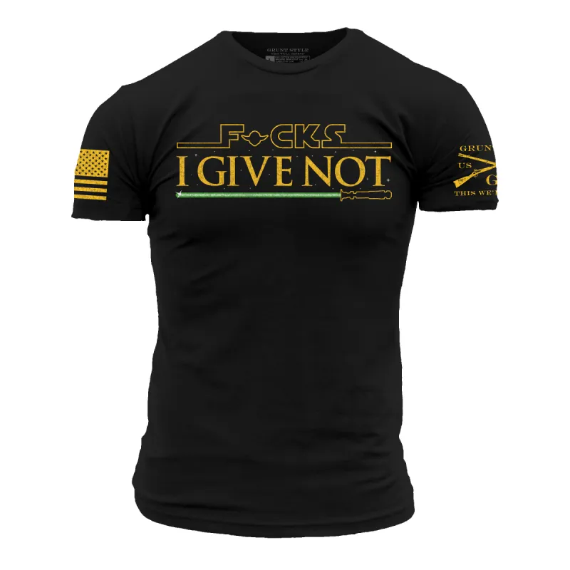 F*cks I Give Not T-Shirt - Black sold by Grunt Style