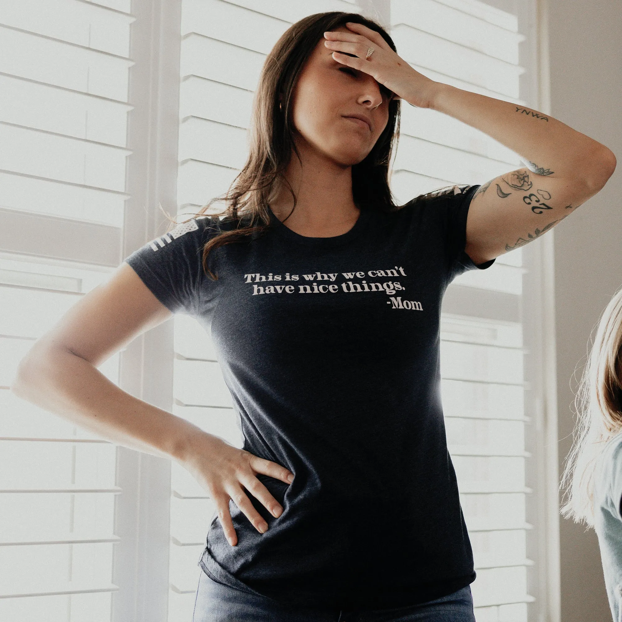 Women's Can't Have Nice Things Slim Fit T-Shirt - Midnight Navy sold by Grunt Style product image thumbnail 4