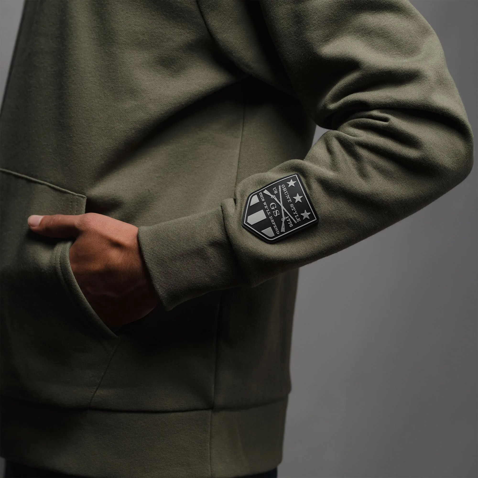 Men's Elite Hoodie - Military Green sold by Grunt Style product image thumbnail 2