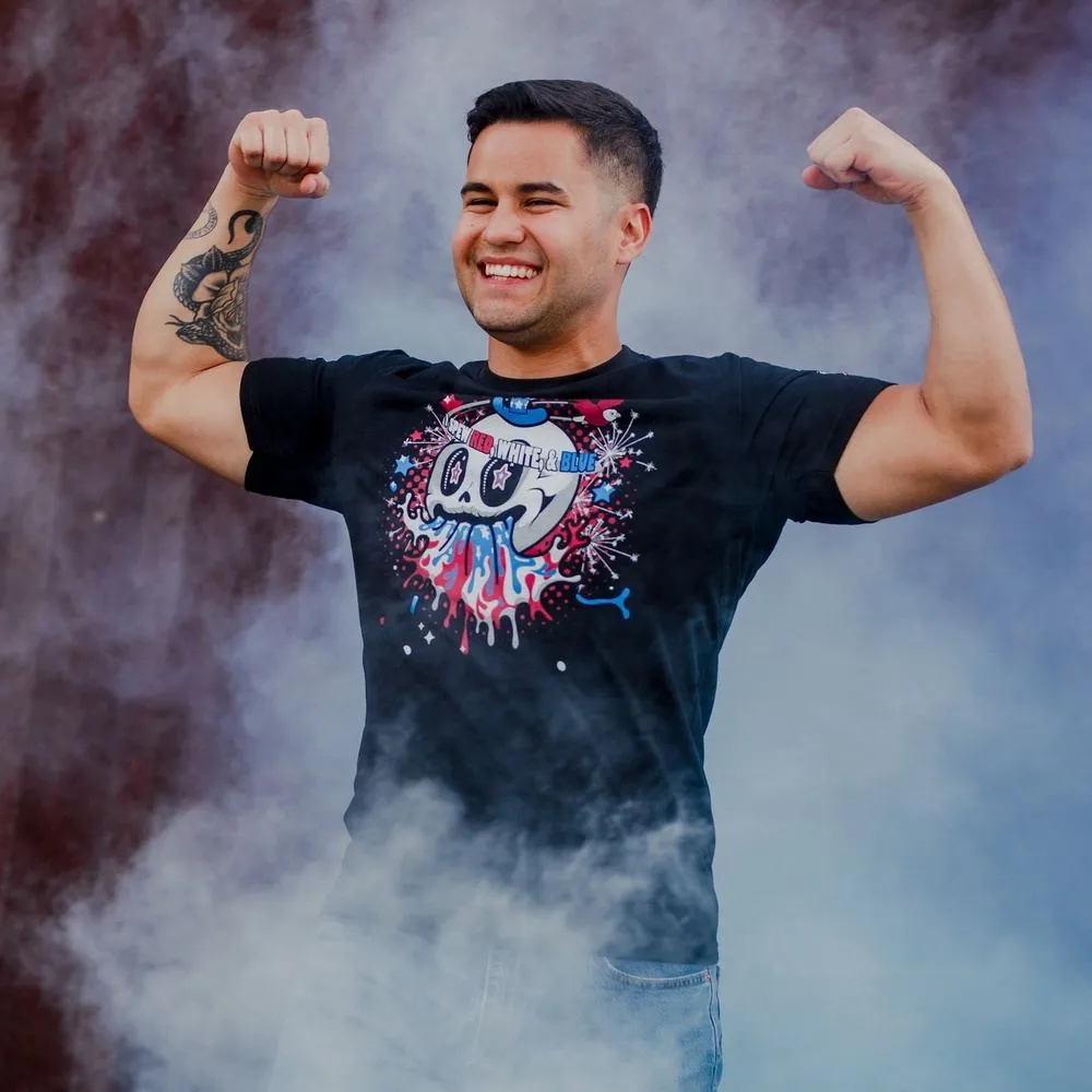 I Spew Red, White, & Blue T-Shirt - Black sold by Grunt Style product image thumbnail 4