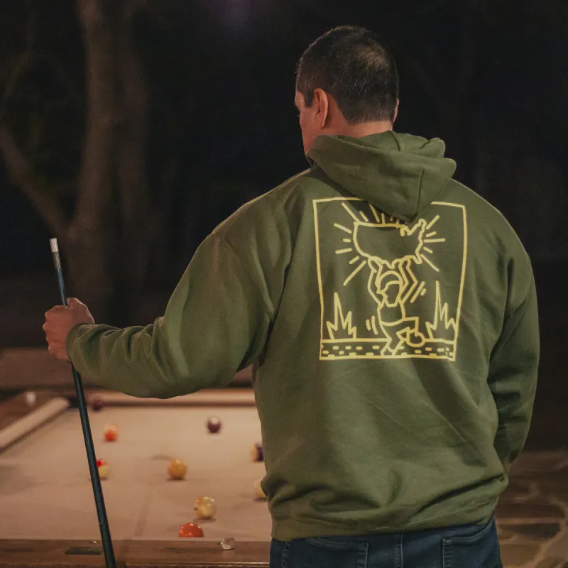 Lift The Nation Hoodie - Military Green made by Grunt Style