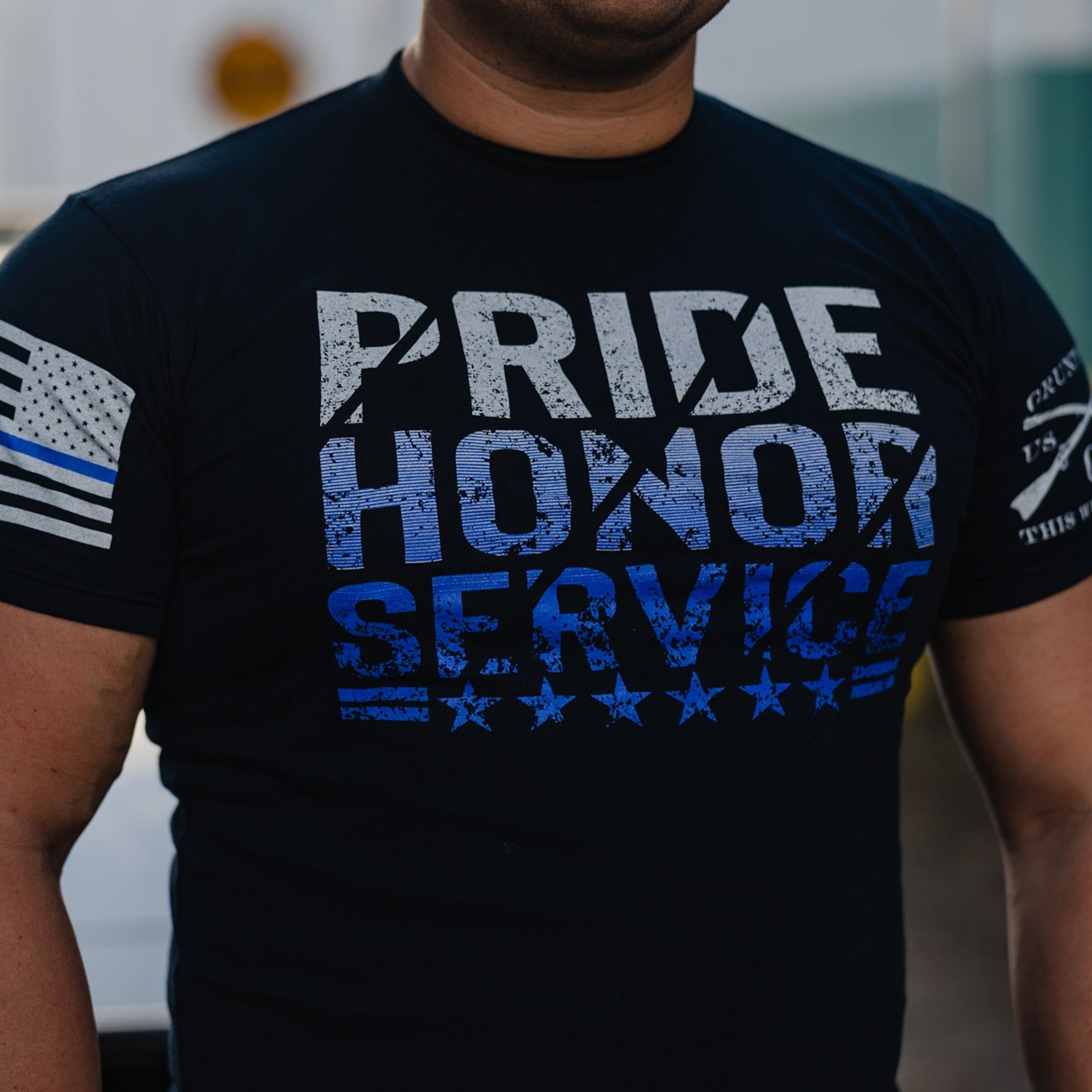 Men's Pride, Honor, Service T-Shirt - Navy sold by Grunt Style product image thumbnail 2