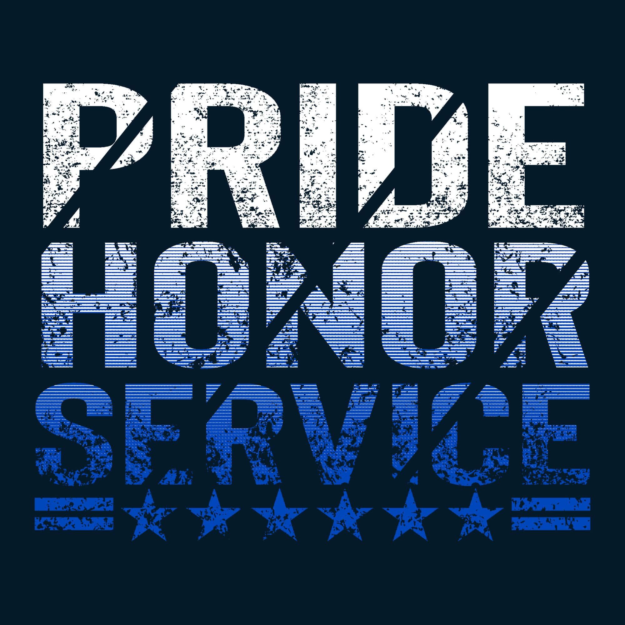 Men's Pride, Honor, Service T-Shirt - Navy sold by Grunt Style product image thumbnail 3