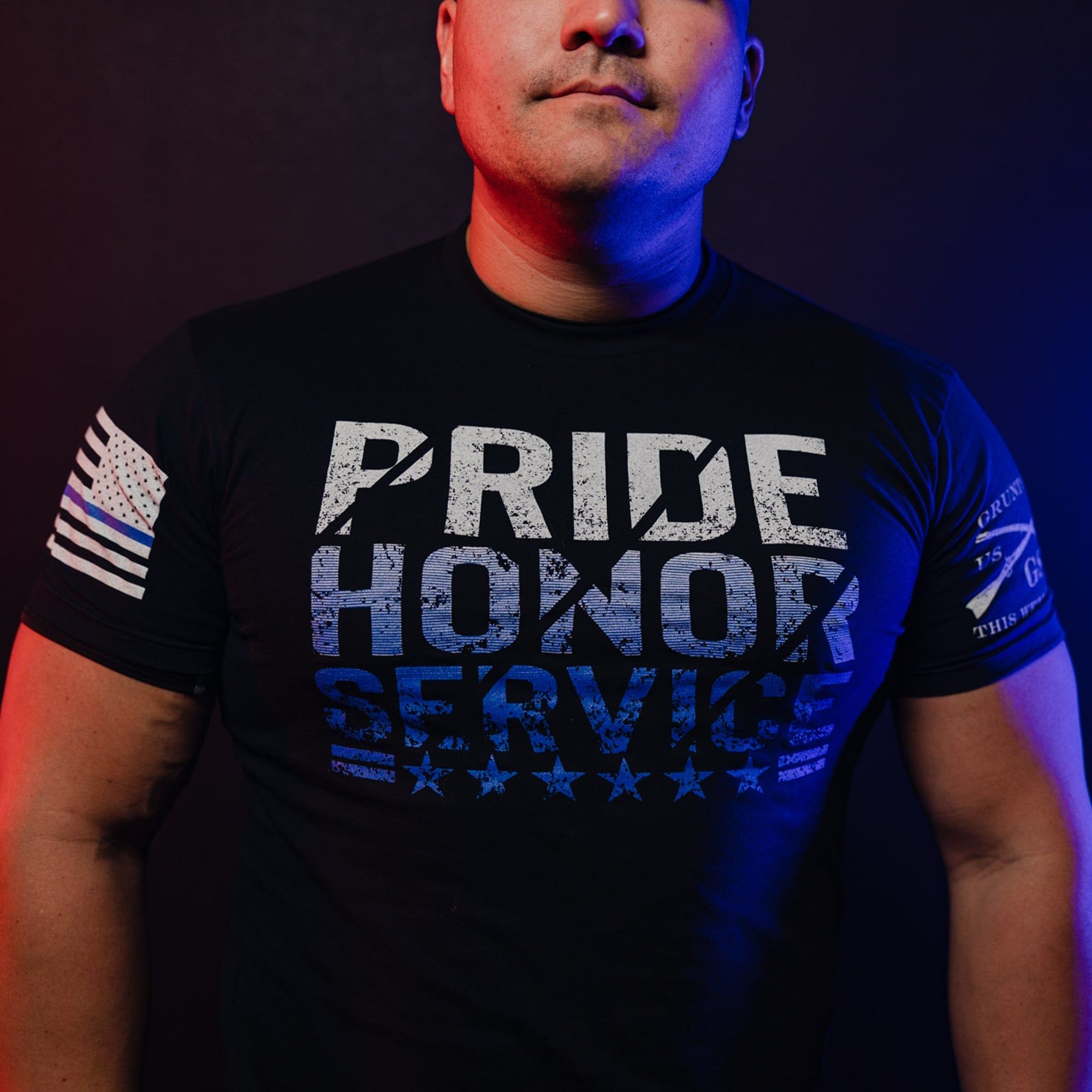 Men's Pride, Honor, Service T-Shirt - Navy sold by Grunt Style product image thumbnail 5