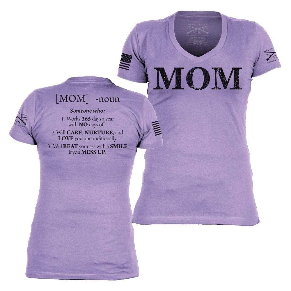 Women's Mom Defined V-Neck - Lavender sold by Grunt Style