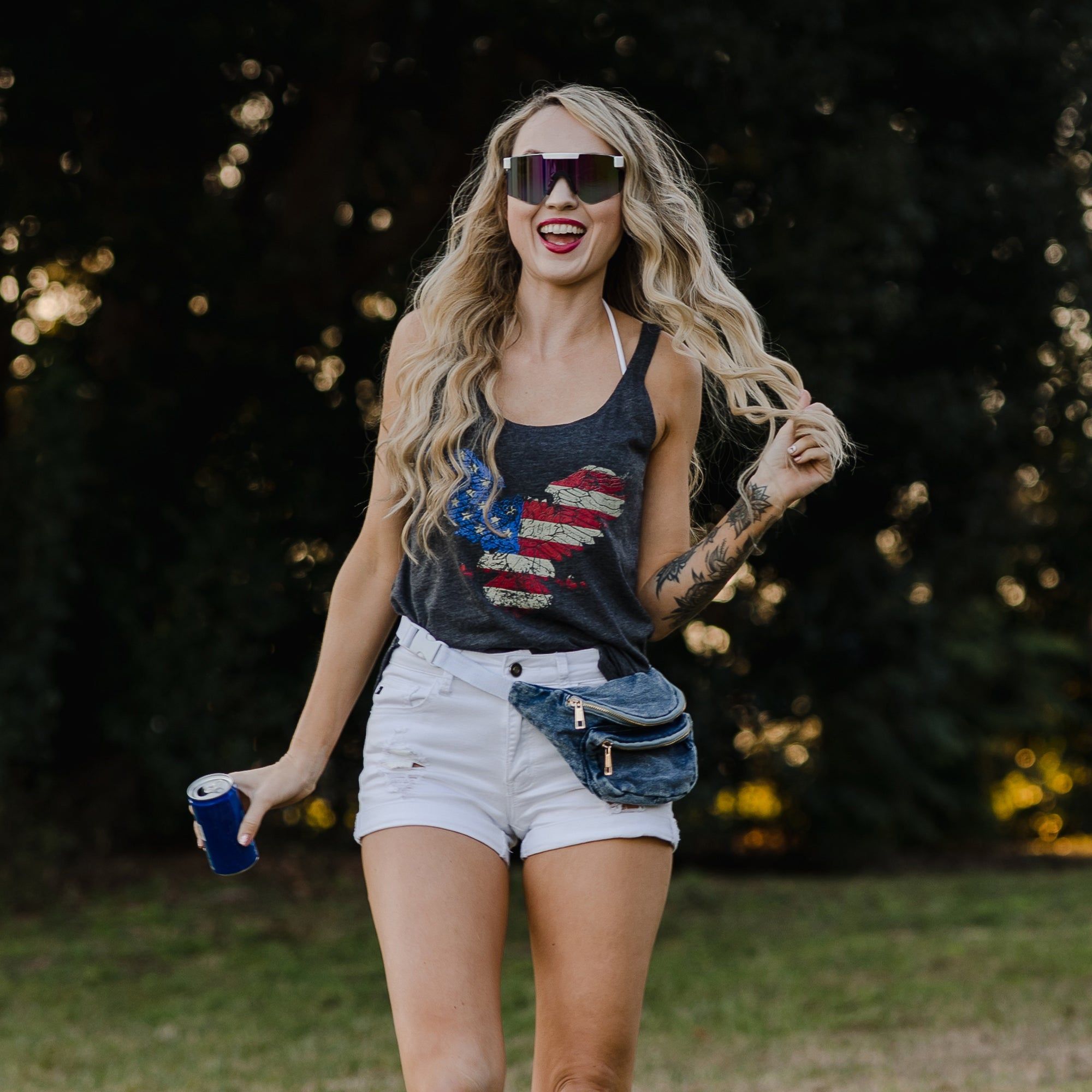 Women's Freagle Flowy Tank - Charcoal sold by Grunt Style product image thumbnail 4