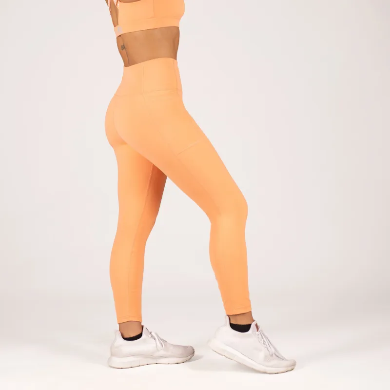 Women's Agility 7/8 High Waisted Leggings - Apricot Crush sold by Grunt Style