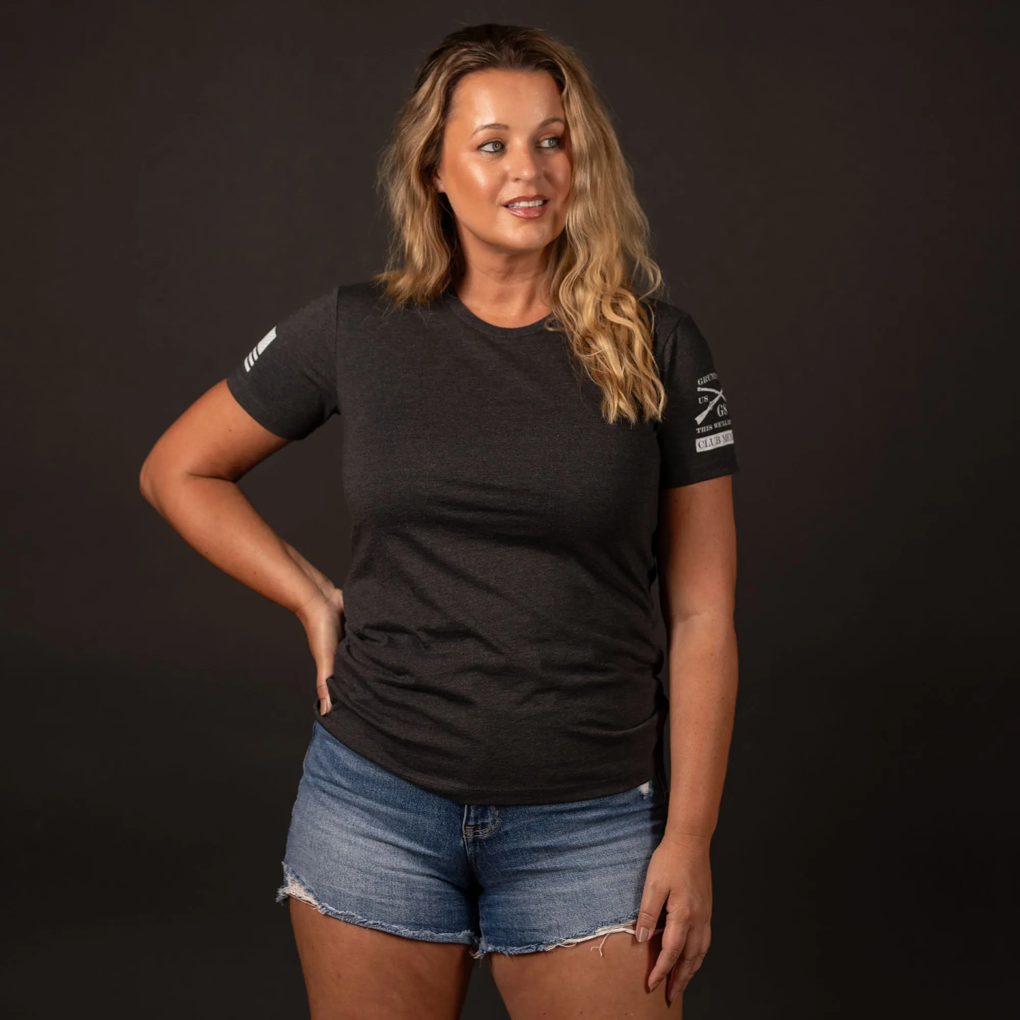 Club Member - Women's Basic Slim Fit T-Shirt - Heather Black sold by Grunt Style