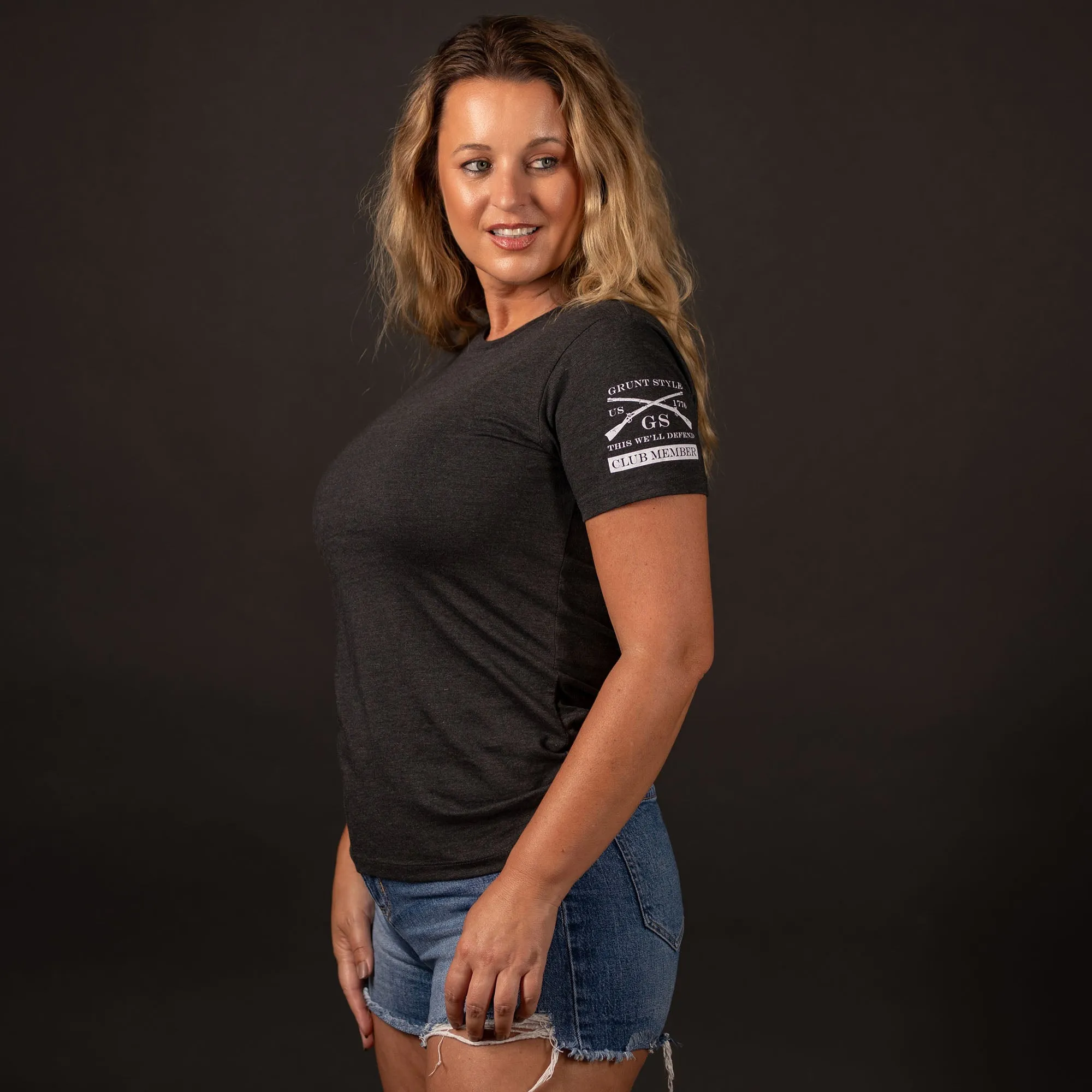 Club Member - Women's Basic Slim Fit T-Shirt - Heather Black sold by Grunt Style product image thumbnail 3