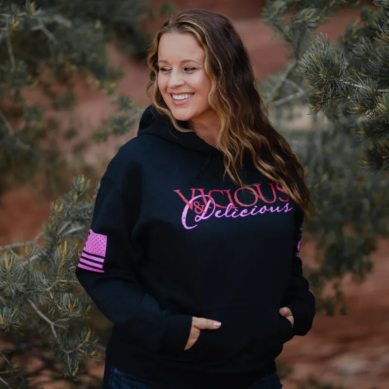 Women's Vicious & Delicious Hoodie - Black sold by Grunt Style
