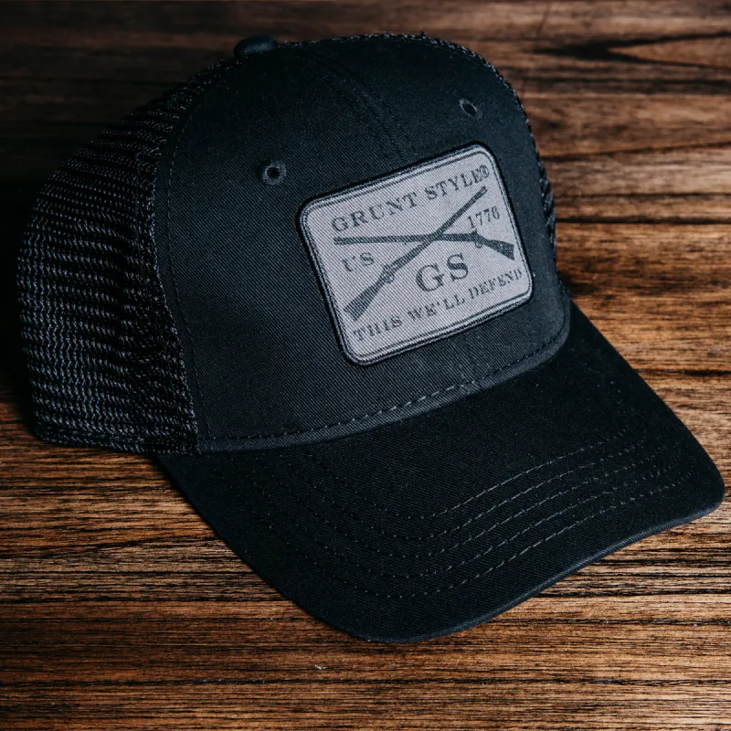 Twill Logo Hat - Black made by Grunt Style