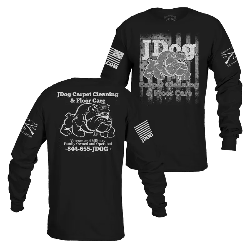 Men's JDog Carpet Cleaning & Floor Care Long Sleeve - Black sold by Grunt Style
