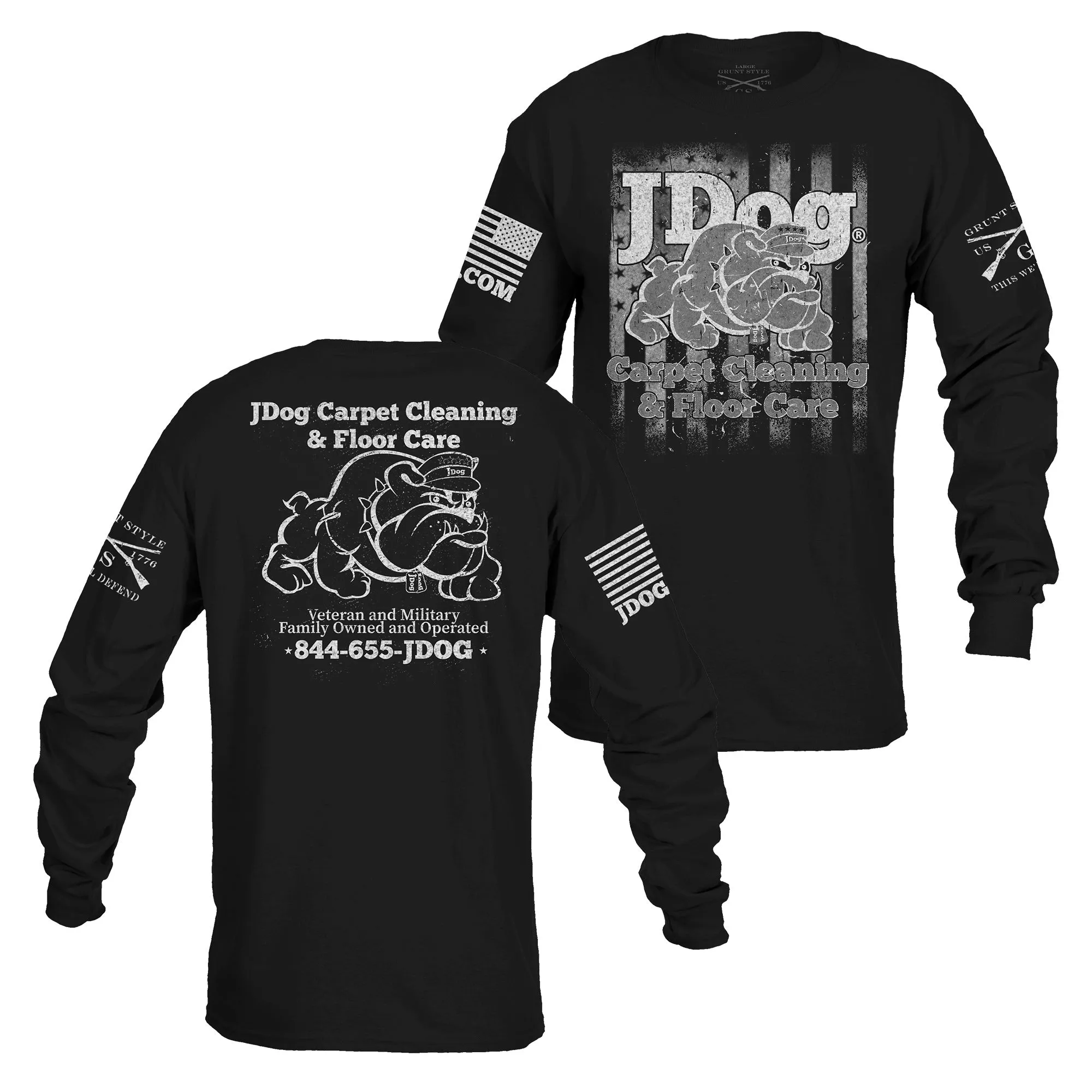 Men's JDog Carpet Cleaning & Floor Care Long Sleeve - Black sold by Grunt Style