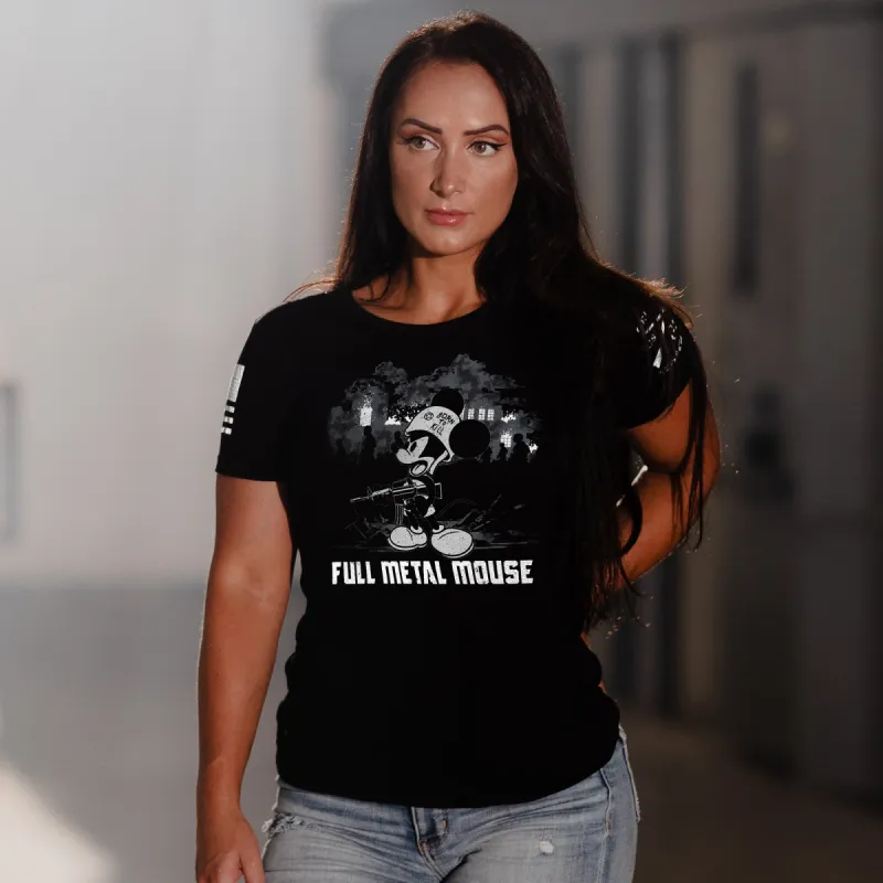 Women's Full Metal Mouse Slim Fit T-Shirt - Black sold by Grunt Style