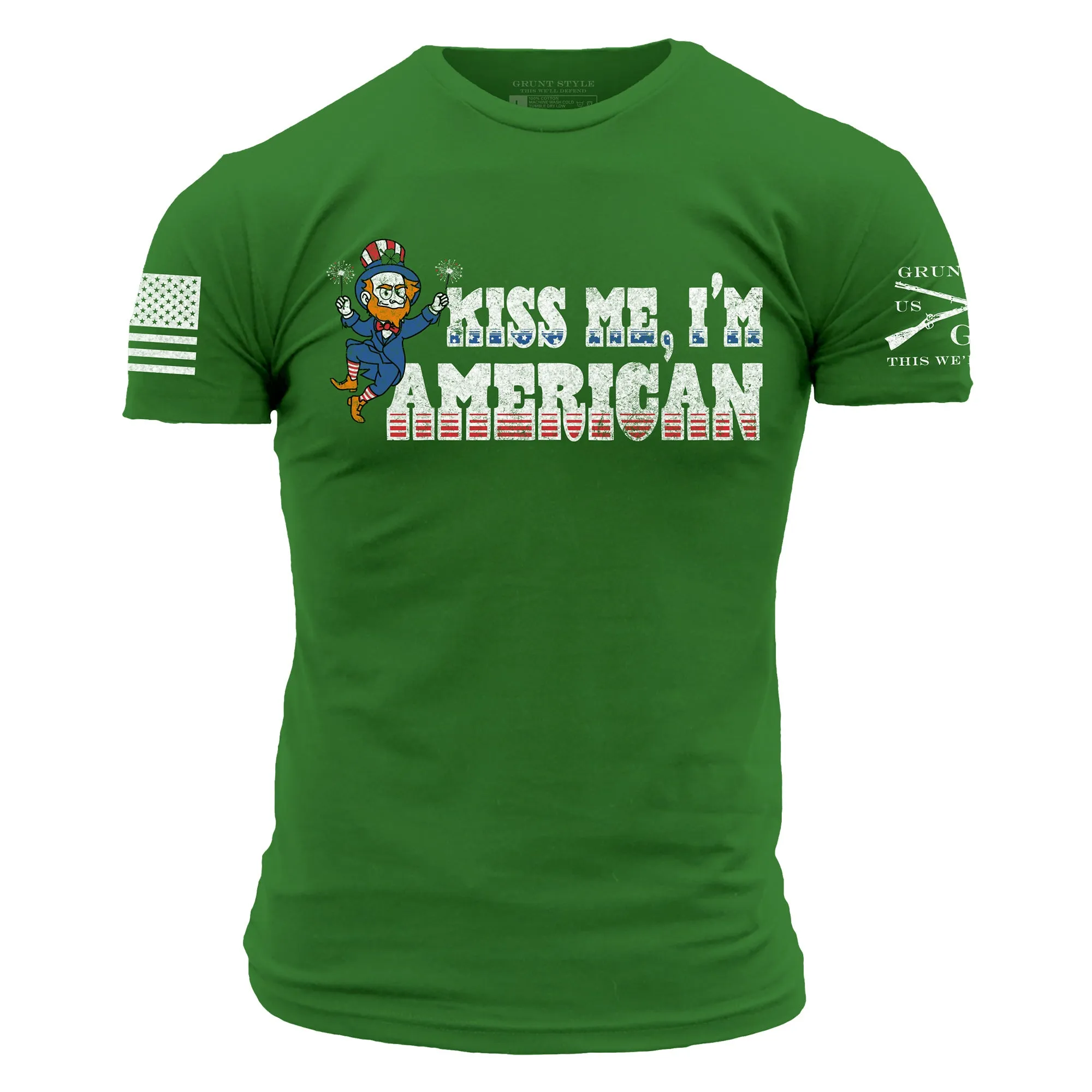Kiss Me T-Shirt - Kelly Green sold by Grunt Style