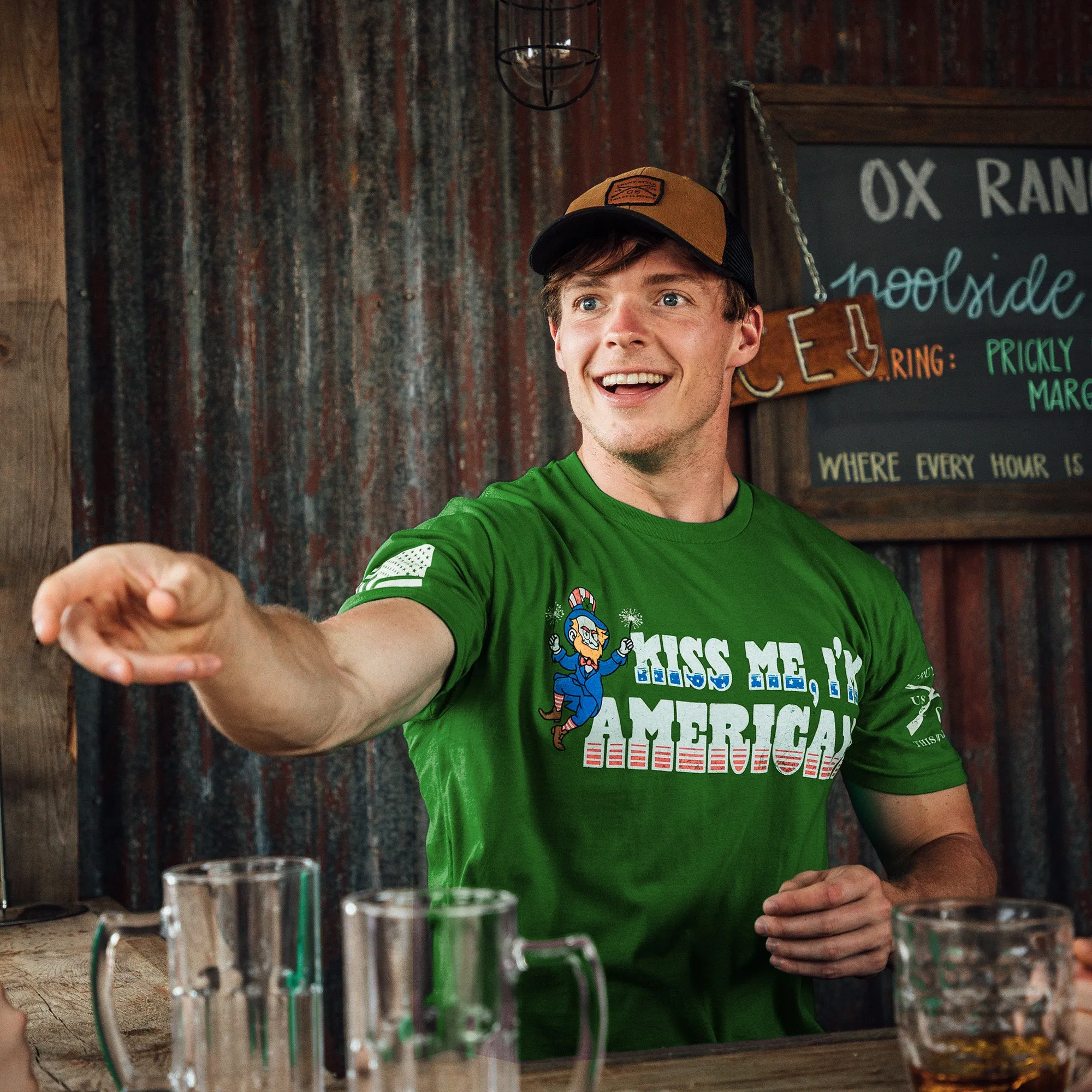 Kiss Me T-Shirt - Kelly Green sold by Grunt Style product image thumbnail 3