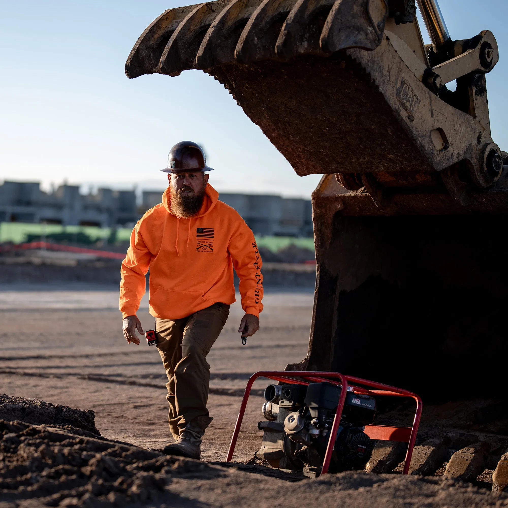 Base Hoodie - Safety Orange sold by Grunt Style product image thumbnail 4