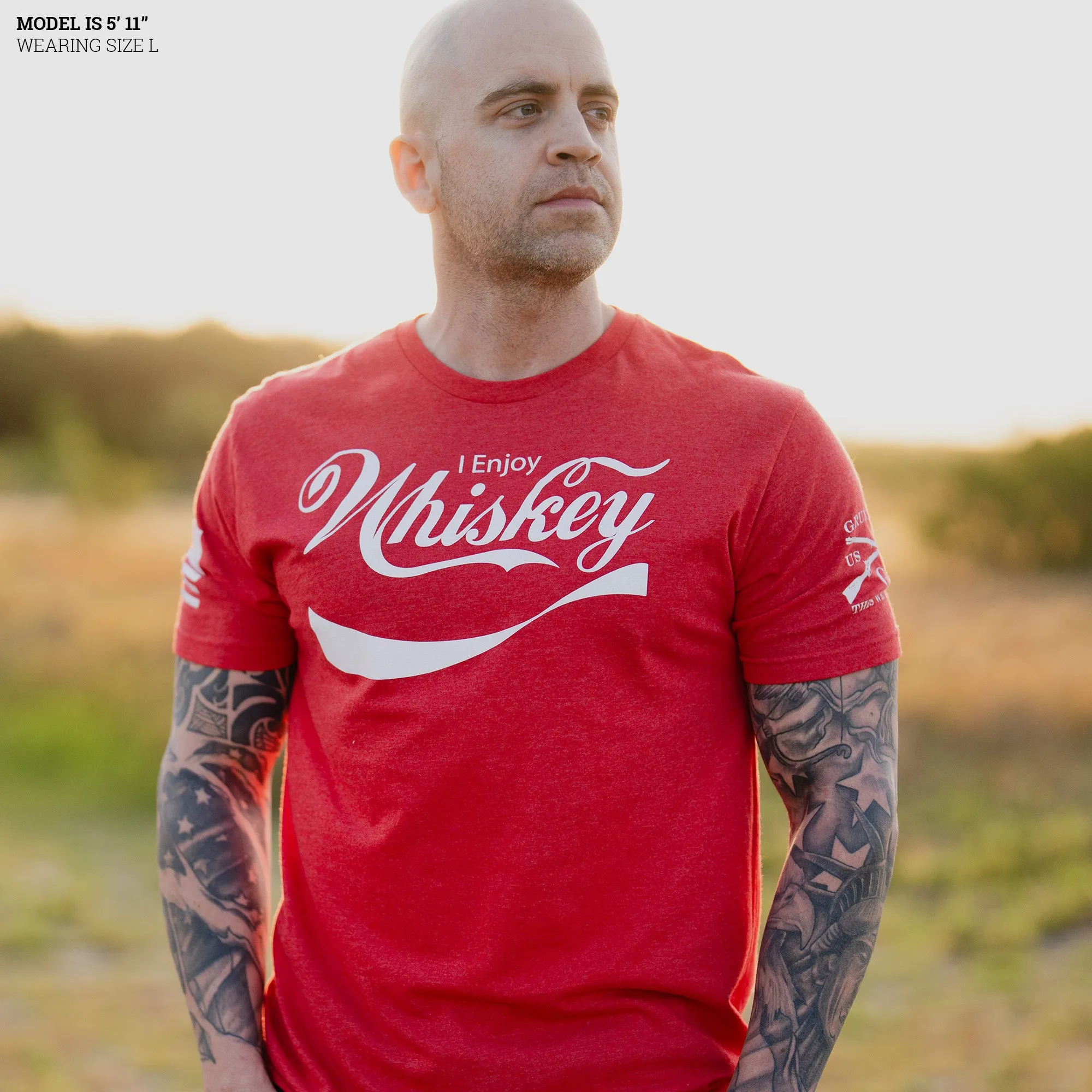 Enjoy Whiskey T-Shirt - Red sold by Grunt Style product image thumbnail 3
