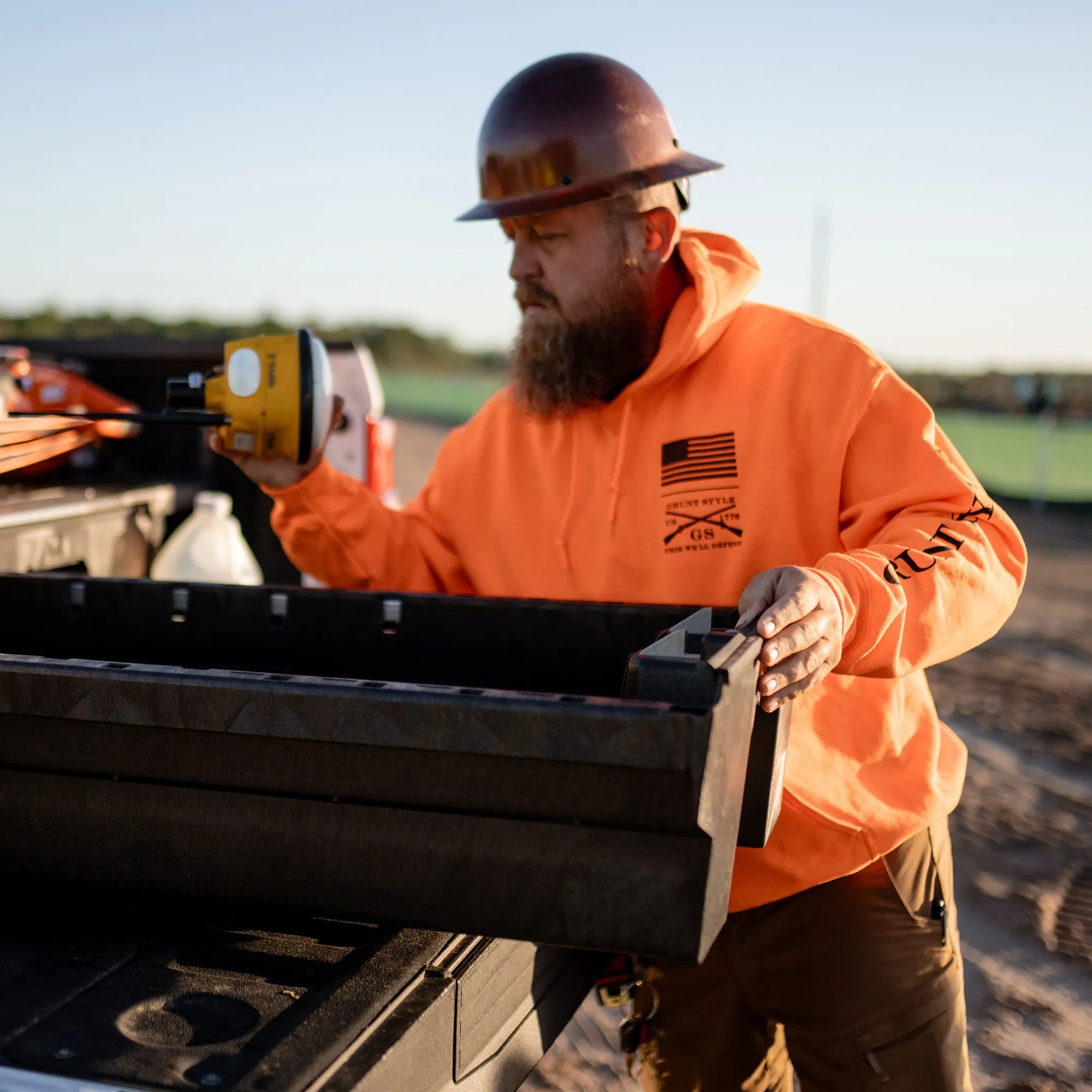 Base Hoodie - Safety Orange sold by Grunt Style