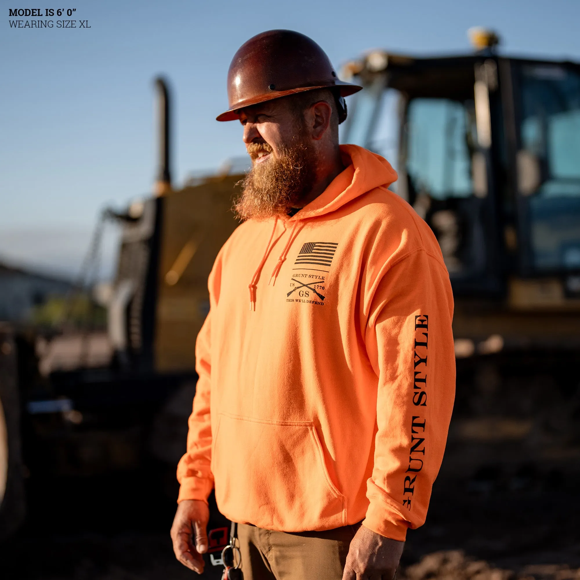 Base Hoodie - Safety Orange sold by Grunt Style product image thumbnail 3