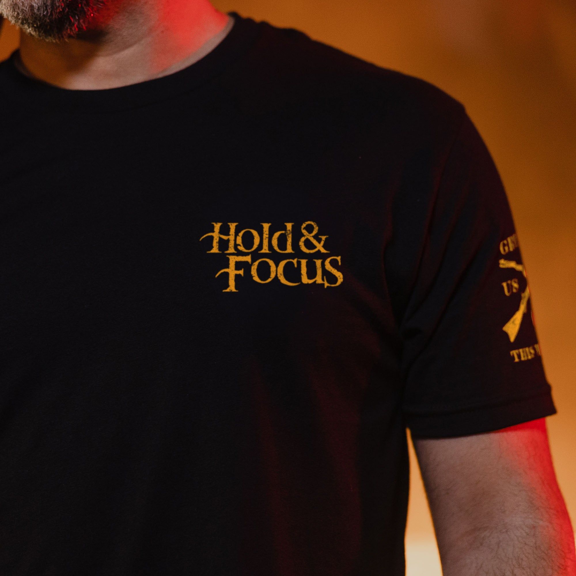 Hold and Focus T-Shirt - Black sold by Grunt Style product image thumbnail 2