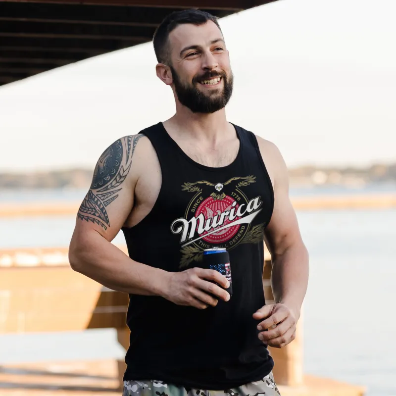 Men's Murica Brewing Tank - Black sold by Grunt Style
