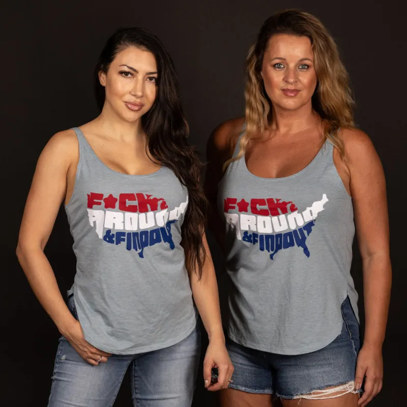 Women's F*ck Around and Find Out Tank - Stonewash Denim sold by Grunt Style