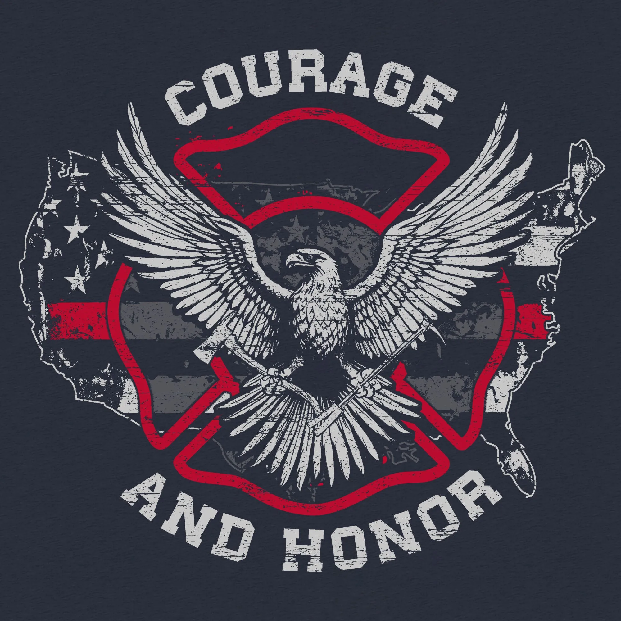 Courage and Honor T-Shirt - Midnight Navy sold by Grunt Style product image thumbnail 2