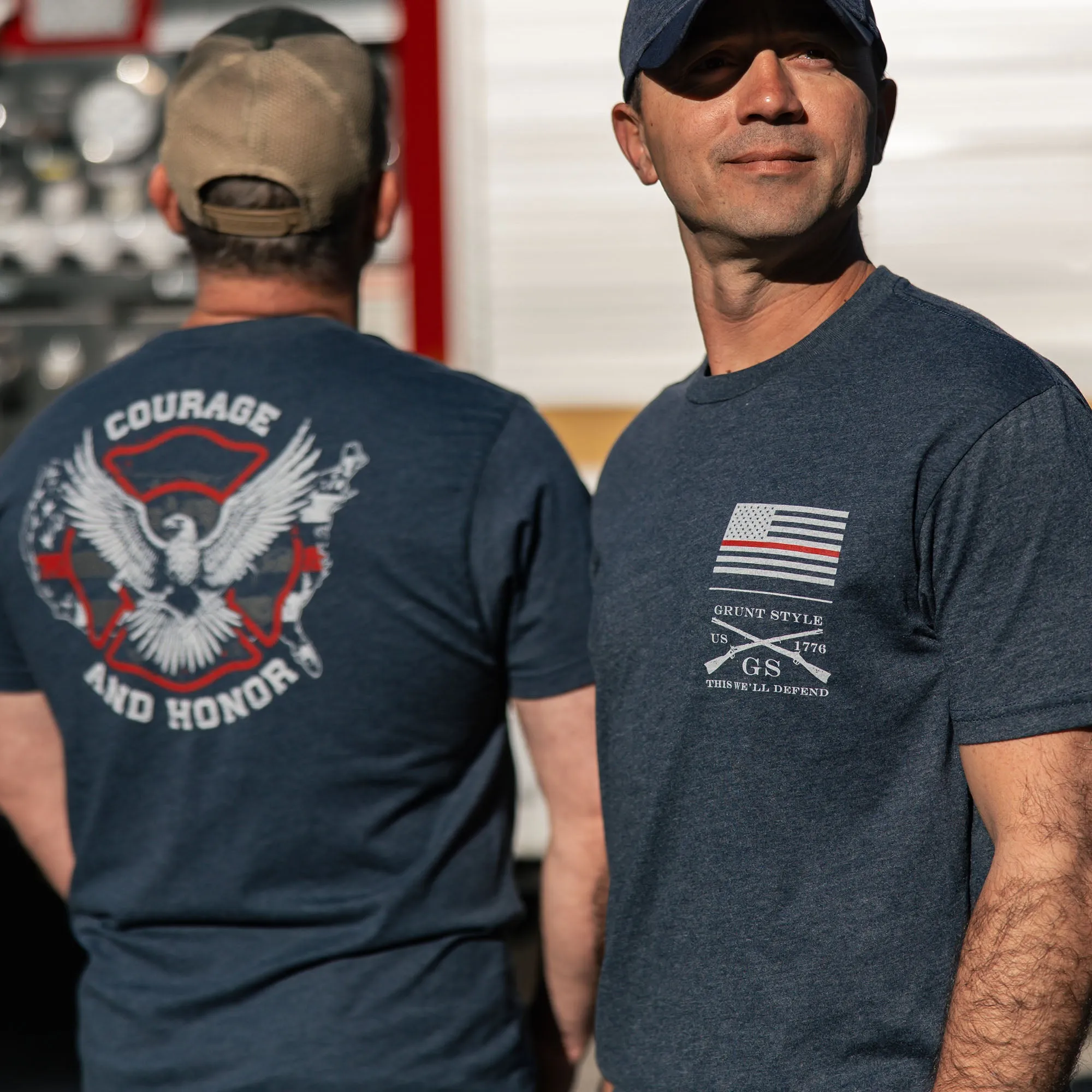Courage and Honor T-Shirt - Midnight Navy sold by Grunt Style product image thumbnail 4