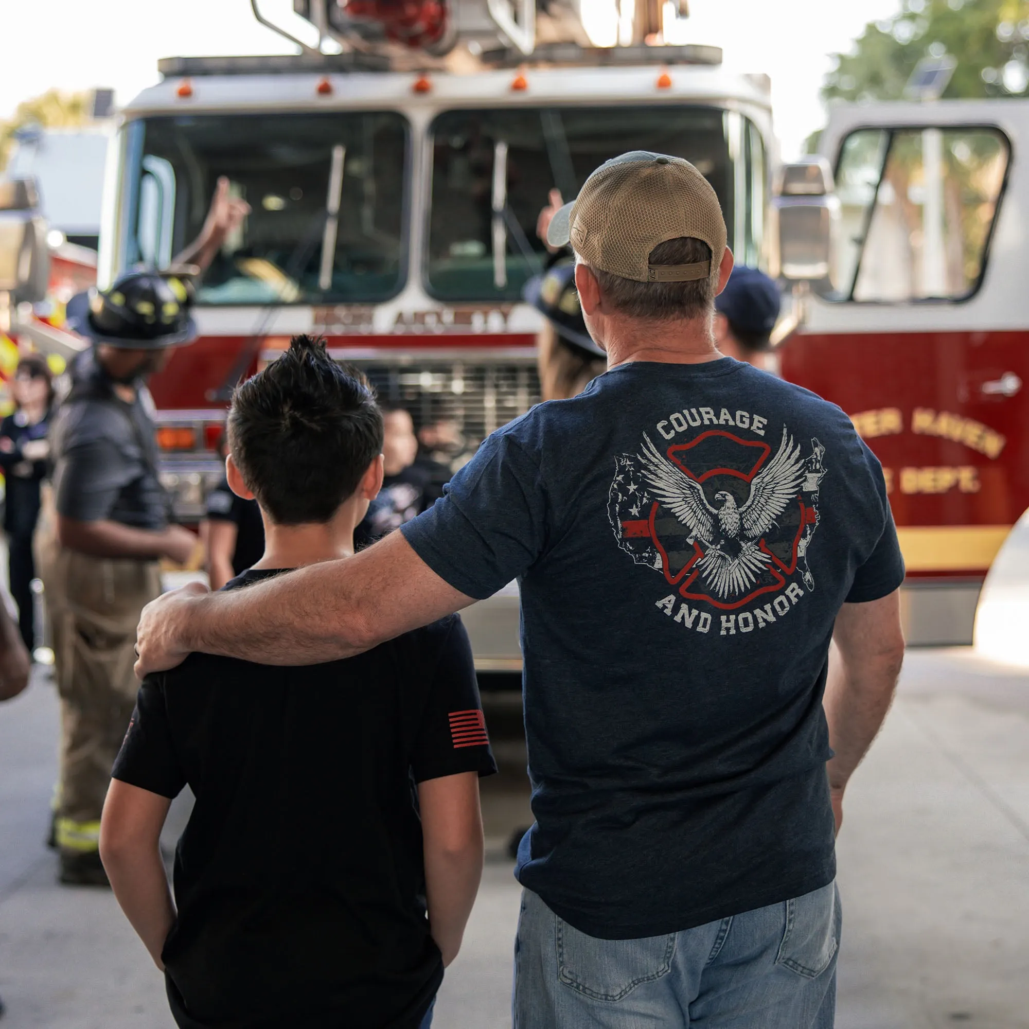 Courage and Honor T-Shirt - Midnight Navy sold by Grunt Style product image thumbnail 5