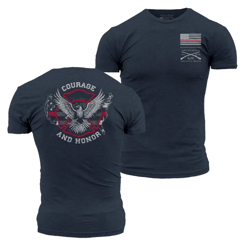 Courage and Honor T-Shirt - Midnight Navy sold by Grunt Style