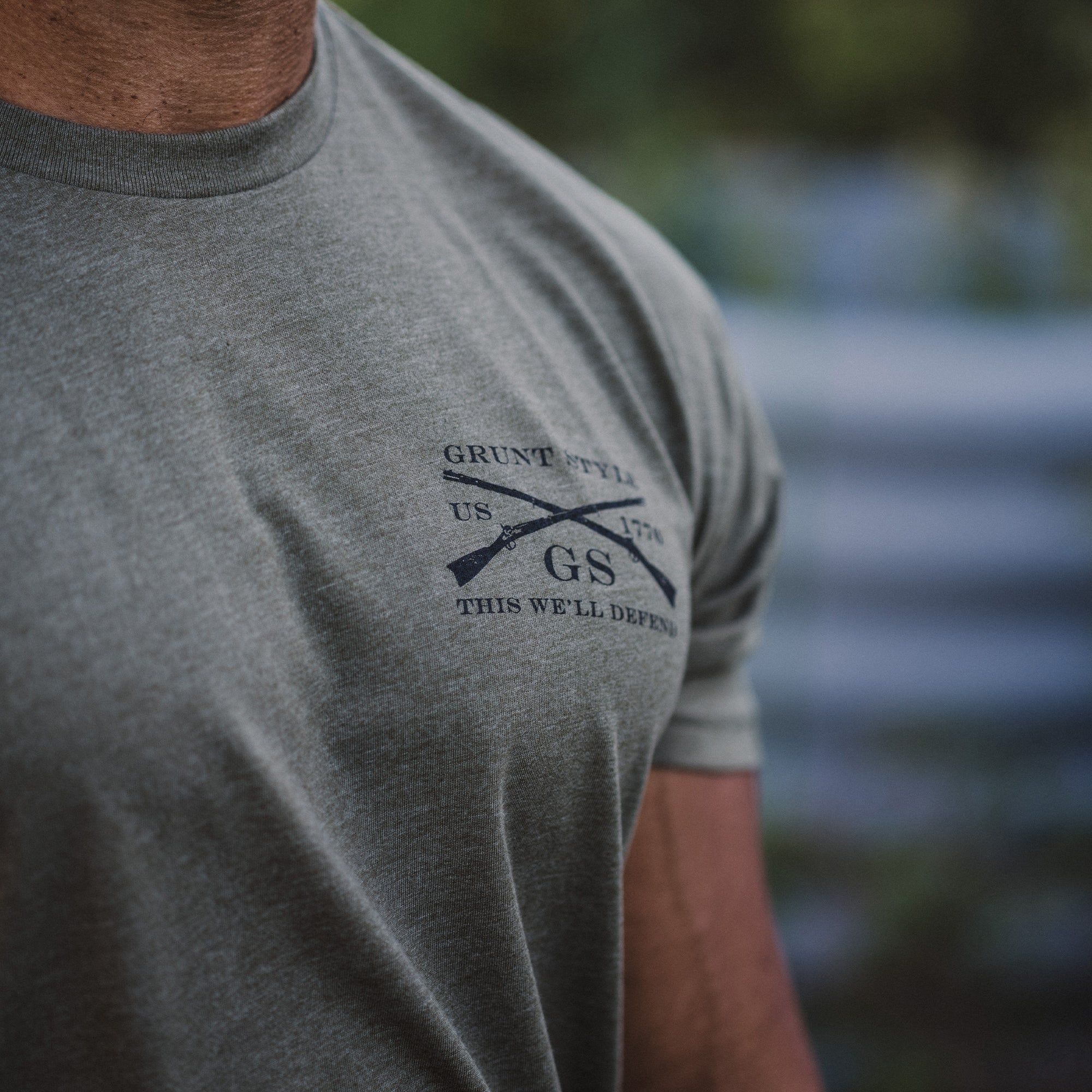 Death Skull T-Shirt - Military Green sold by Grunt Style product image thumbnail 5